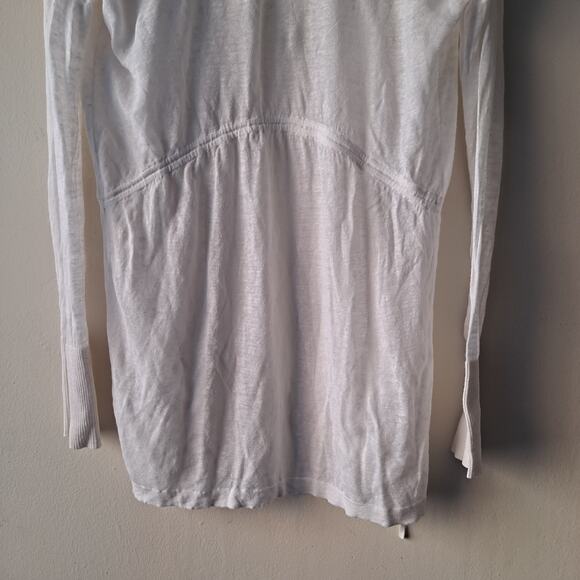 Club Monaco Open Front Cardigan Sweater Drawstring Waist White Women's Size XS - Picture 8 of 10